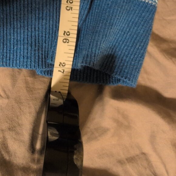 Peter Millar Sweater Mens M Blue White Striped Quarter Zip Mock Neck Sweater - Picture 7 of 7